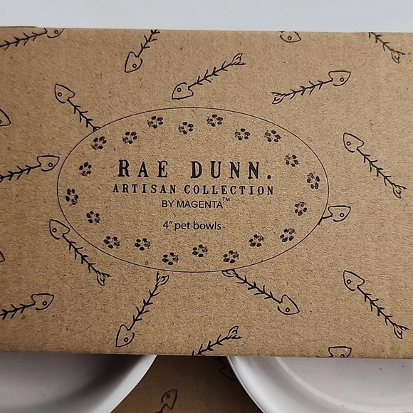 Rae Dunn 4" Cute White Dog Cat Bowls Pet Dish by  Magenta SIP SAVOR - Picture 11 of 12